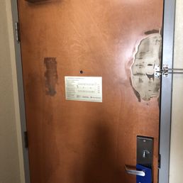 The back of the door into the room The back of the door into the room