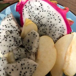 88 Oriental Market - Dragon fruit and Asian pear for a breakfast salad.