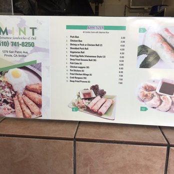 B and D Sandwiches - a menu for a restaurant - Vietnamese Near Me - Pinole, California