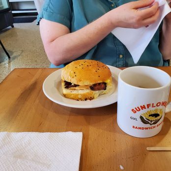 Sunflower - Bacon Egg & Cheese Sandwhich on Ciabbotta Roll - Bakeries Near Me - Greenville, South Carolina