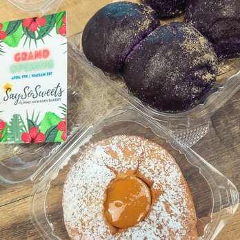 Say So Sweets - Leche flan donut and ube cheese pandesal - Desserts Near Me - Jacksonville, Florida