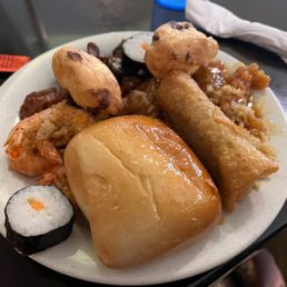 Egg rolls and sushi Egg rolls and sushi