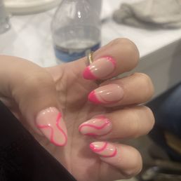 Acrylic nails with gel and design Acrylic nails with gel and design