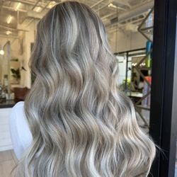 Luv Salon - All her hair!  Full highlights with Dana!  Natural healthy long hair!