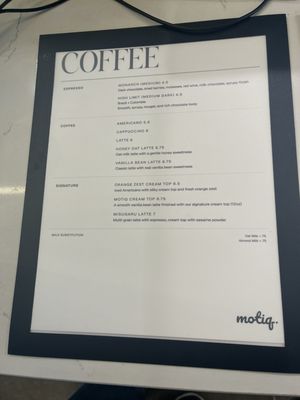 Menu photo 1 Motiq Los Angeles, CA