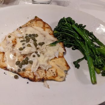 BrickTop's - Grilled trout with crab and broccoli. - New American Near Me - Nashville, Tennessee BrickTop's - Grilled trout with crab and broccoli. - New American Near Me - Nashville, Tennessee