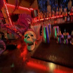 Alibi Room - The downstairs bar in Halloween trim