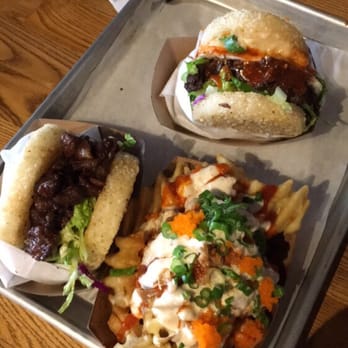 KoJa Kitchen - (Bottom left): short rib, (bottom right): umami fries, and (top right): secret menu eggstreme koji beef - Japanese Near Me - San Francisco, California KoJa Kitchen - (Bottom left): short rib, (bottom right): umami fries, and (top right): secret menu eggstreme koji beef - Japanese Near Me - San Francisco, California