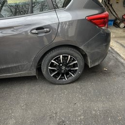 One of the new tires and new rims. One of the new tires and new rims.