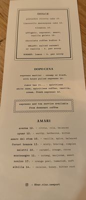 Menu photo 1 Bar ‘Cino Newport, RI Menu photo 1 Bar ‘Cino Newport, RI