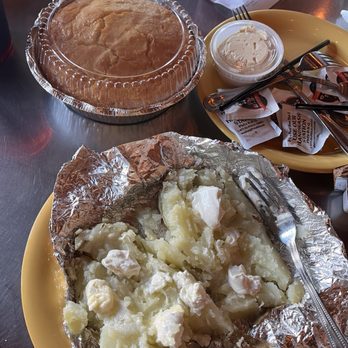 Phil's BBQ - Baked Potato (Large) and Corn Bread - Barbeque Near Me - San Diego, California Phil's BBQ - Baked Potato (Large) and Corn Bread - Barbeque Near Me - San Diego, California