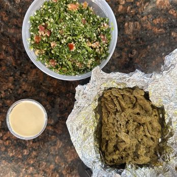 Pita Hot - Tabbouleh and Beef Shawarma with Tahini - Mediterranean Near Me - Fullerton, California