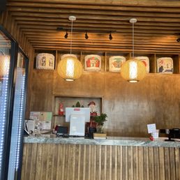 he front desk of a restaurant he front desk of a restaurant