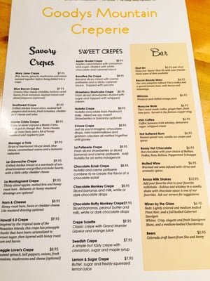 Menu photo 4 Goodys Mountain Creperie Winter Park, CO Menu photo 4 Goodys Mountain Creperie Winter Park, CO