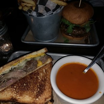 Cafe Saint-Ex - Barbecue grilled cheese with tomato soup - New American Near Me - Washington, DC, District of Columbia