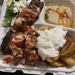 Avesta Shawarma - Chicken kofta and kabob platter.