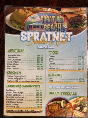 Menu photo 3 Spratnet Beach Bar & Grill Saint Croix, VI