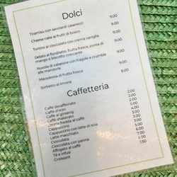 Caffetteria di Villa Necchi Campiglio - Dessert menu