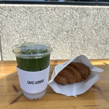Leovici - Blueberry matcha latte with a plain croissant. - Cafes Near Me - Tustin, California Leovici - Blueberry matcha latte with a plain croissant. - Cafes Near Me - Tustin, California