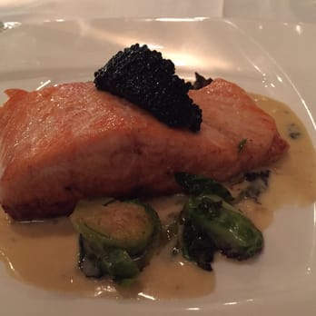 Edge by Chef Dustin Allen - Faroe salmon with Brussels sprouts - New American Near Me - Peoria Heights, Illinois