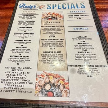 Rusty's Raw Bar & Grill - Weekly specials menu - Bars Near Me - Fort Myers, Florida
