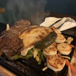 Pocho's Tequila & Cocina - Combo fajitas, steak, chicken and shrimp.