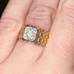 Nelson Coleman Jewelers - Men's custom solitaire diamond rings in 14K gold and platinum bezel.