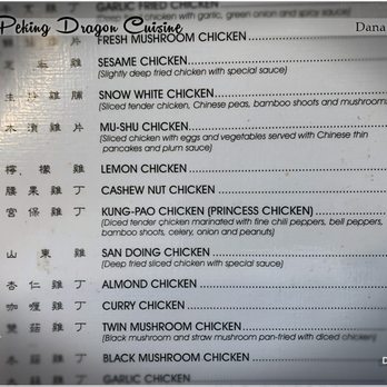 Peking Dragon Restaurant - Chicken dishes - Lemon chicken, another one of my favorites. The chicken stays crunchy, even in milk... I mean sauce. - Chinese Near Me - Dana Point, California