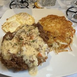 Chicken fried steak & eggs Chicken fried steak & eggs