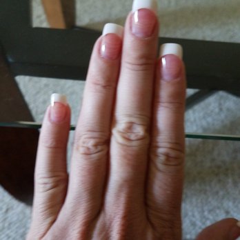 Exchange Nails & Spa - You can see where the other salon would do my fill.  Burning me every time. Bottom of the nails is my fill today. So nice, no burns!!! - Nail Salons Near Me - Redlands, California
