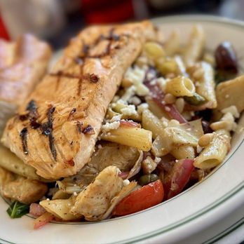 Hubbard Avenue Diner - Mediterranean Penne with salmon - New American Near Me - Middleton, Wisconsin Hubbard Avenue Diner - Mediterranean Penne with salmon - New American Near Me - Middleton, Wisconsin