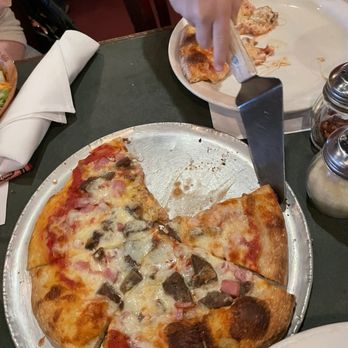Bibas Italian Restaurant - Kids 10 in pizza with meatballs and ham. - Italian Near Me - Flowery Branch, Georgia