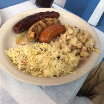 The Heidelberg - Sampler with sauerkraut and German potato salad - German Near Me - Helen, Georgia The Heidelberg - Sampler with sauerkraut and German potato salad - German Near Me - Helen, Georgia