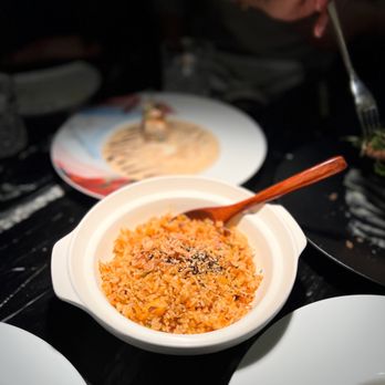 Akira Back - a bowl of rice and a plate of soup - Japanese Near Me - Toronto, Ontario
