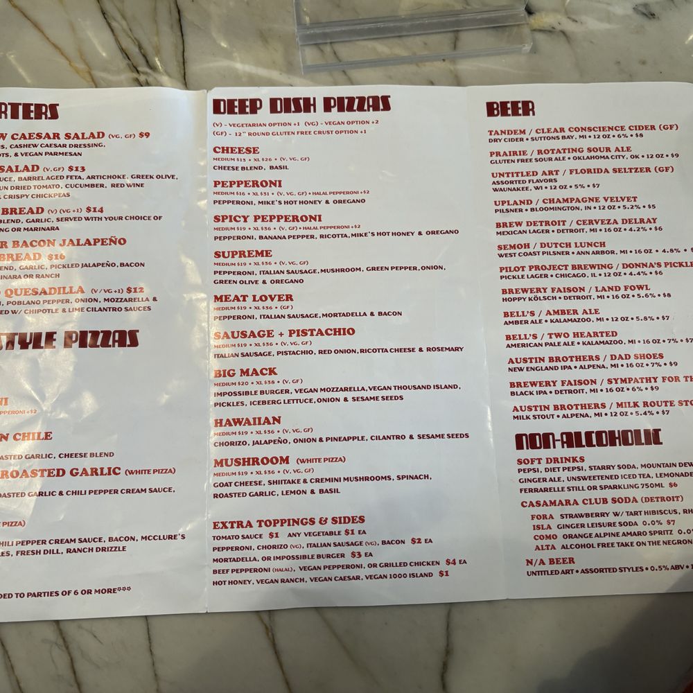 Grandma Bob's - Menu as of 1/18/2026 - Pizza Near Me - Detroit, Michigan
