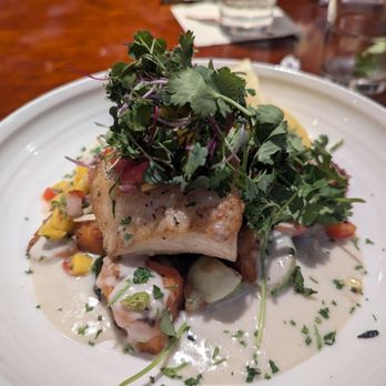 Elbow Room - Coconut mango Alaskan halibut (seasonal) - New American Near Me - Fresno, California
