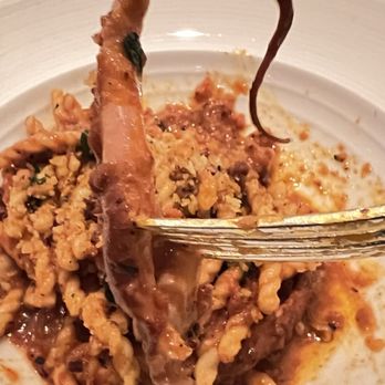 Marea - Fusilli and Octopus with Bone Marrow - Italian Near Me - New York, New York Marea - Fusilli and Octopus with Bone Marrow - Italian Near Me - New York, New York