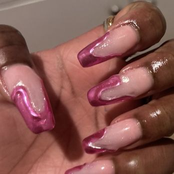LA Nails Spa - What I actually got. You can literally still see the silver chrome they tried to paint over. - Nail Salons Near Me - Harahan, Louisiana