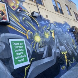 Anime Warrior Attacks - View of mural from left
