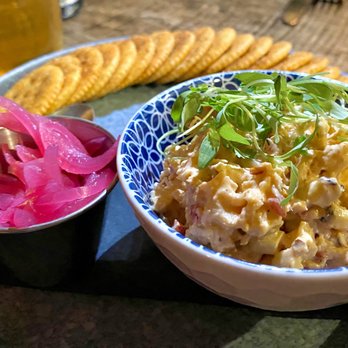 Hook & Hoof - Smoked Shrimp Bread Charred Corn/Celery/Piquillo Pepper/Brown Butter Ritz - New American Near Me - Willoughby, Ohio Hook & Hoof - Smoked Shrimp Bread Charred Corn/Celery/Piquillo Pepper/Brown Butter Ritz - New American Near Me - Willoughby, Ohio