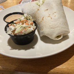 Chicken Fajita Rollup and coleslaw Chicken Fajita Rollup and coleslaw