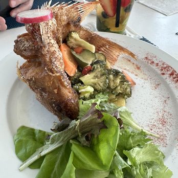 D’Landing Restaurant - El capitán (2nd view) with steamed vegetables - Caribbean Near Me - Mayaguez, Puerto Rico D’Landing Restaurant - El capitán (2nd view) with steamed vegetables - Caribbean Near Me - Mayaguez, Puerto Rico