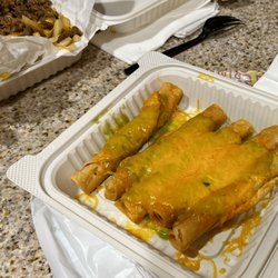 3rd party order delivery - Carne Asada Fries - $14.49,.. and 5 Rolled Tacos w/cheese and ??Guacamole?? $8.49 Not very good :(