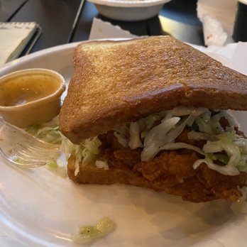Howlin' Ray's - 'Luis' style sando (sourdough bread) - Southern Near Me - Pasadena, California Howlin' Ray's - 'Luis' style sando (sourdough bread) - Southern Near Me - Pasadena, California