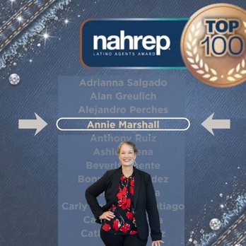 Annie Marshall - Realtor - The San Antonio NAHREP top 100 list is out
Top 100 Latino Realtors
Congratulations to all of this year's outstanding honorees - Real Estate Agents Near Me - San Antonio, Texas Annie Marshall - Realtor - The San Antonio NAHREP top 100 list is out
Top 100 Latino Realtors
Congratulations to all of this year's outstanding honorees - Real Estate Agents Near Me - San Antonio, Texas
