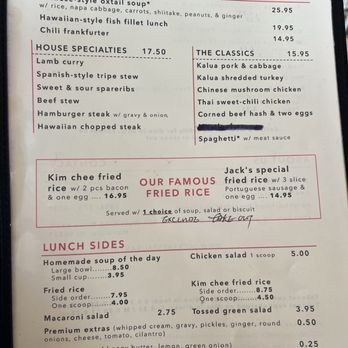 Jack's Restaurant - Menu - Breakfast & Brunch Near Me - Honolulu, Hawaii
