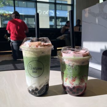 Insomnibar - Tiramisu matcha and strawberry cloud matcha ($8.25 I think) - Coffee & Tea Near Me - San Jose, California Insomnibar - Tiramisu matcha and strawberry cloud matcha ($8.25 I think) - Coffee & Tea Near Me - San Jose, California