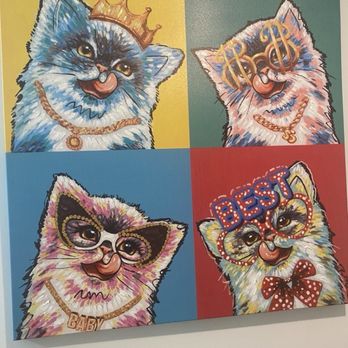 Four Cousins Ice Cream - Cat picture in bathroom...want! - Ice Cream & Frozen Yogurt Near Me - Topsail Beach, North Carolina