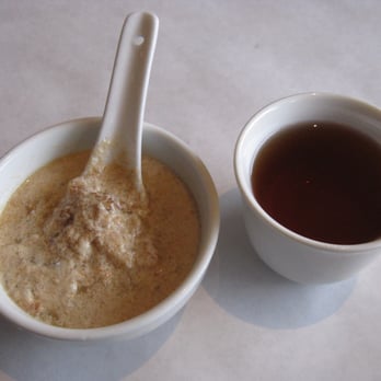 Chiang's Gourmet Restaurant - Soy milk and tea. Yeah, that stuff on the left really is soy milk - Dim Sum Near Me - Seattle, Washington Chiang's Gourmet Restaurant - Soy milk and tea. Yeah, that stuff on the left really is soy milk - Dim Sum Near Me - Seattle, Washington