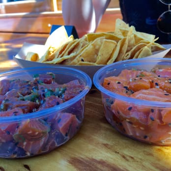 Bear Flag Fish - 1/2lb ahi poke, 1/2lb salmon, and chips. - Seafood Near Me - Newport Beach, California Bear Flag Fish - 1/2lb ahi poke, 1/2lb salmon, and chips. - Seafood Near Me - Newport Beach, California